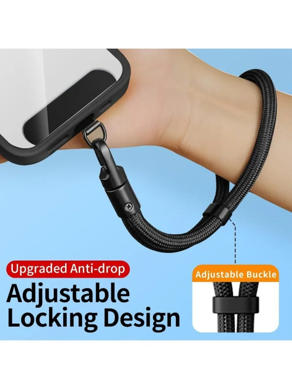 Adjustable Anti-Theft Phone Lanyard 2 Pack - Crossbody Neck & Wrist Strap